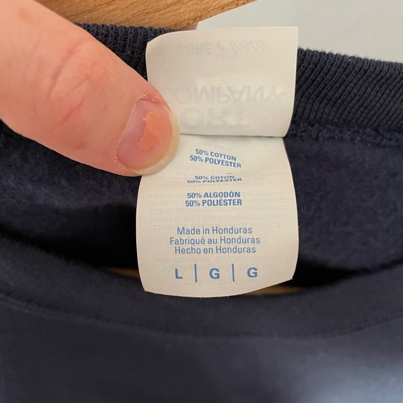 Syracuse Navy Blue Cropped Sweatshirt sz L - Picture 3 of 4